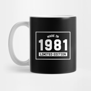 40th Birthday Gift - Made in 1981 Limited Edition Mug